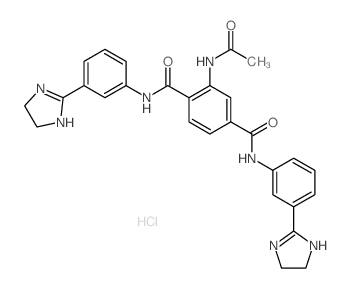 2-acetamido-N,N-bis[3-(4,5-dihydro-1H-imidazol-2-yl)phenyl]benzene-1,4-dicarboxamide结构式