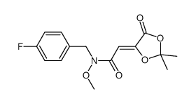 (2Z)-2-(2,2-dimethyl-5-oxo-1,3-dioxolan-4-ylidene)-N-[(4-fluorophenyl)methyl]-N-methoxyacetamide Structure