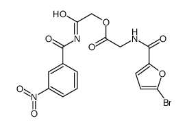 [2-[(3-nitrobenzoyl)amino]-2-oxoethyl] 2-[(5-bromofuran-2-carbonyl)amino]acetate Structure