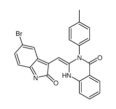 2-[(5-bromo-2-oxoindol-3-yl)methylidene]-3-(4-methylphenyl)-1H-quinazolin-4-one结构式