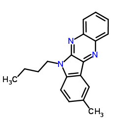 6-Butyl-9-methyl-6H-indolo[2,3-b]quinoxaline Structure