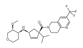 (3S,4S)-N-((1R,4S)-4-isopropyl-4-{[3-(trifluoromethyl)-7,8-dihydro-1,6-naphthyridin-6(5H)-yl]carbonyl}cyclopent-2-en-1-yl)-3-methoxytetrahydro-2H-pyran-4-amine Structure