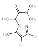 2-(3,4-dichloro-5-methyl-pyrazol-1-yl)-N,N-dimethyl-propanamide结构式