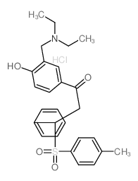 1-[3-(diethylaminomethyl)-4-hydroxy-phenyl]-3-(4-methylphenyl)sulfonyl-3-phenyl-propan-1-one结构式