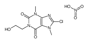 8-chloro-1-(2-hydroxyethyl)-3,7-dimethylpurine-2,6-dione,nitric acid结构式