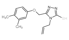 4-烯丙基-5-[(3,4-二甲基苯氧基)甲基]-4H-1,2,4-噻唑-3-硫醇结构式