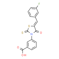 3-[(5Z)-5-(3-Fluorobenzylidene)-4-oxo-2-thioxo-1,3-thiazolidin-3-yl]benzoic acid picture