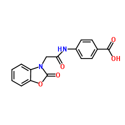 4-{[(2-Oxo-1,3-benzoxazol-3(2H)-yl)acetyl]amino}benzoic acid Structure