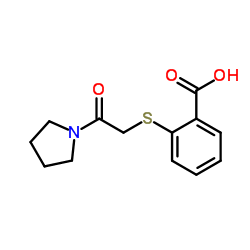 2-(2-Oxo-2-pyrrolidin-1-yl-ethylsulfanyl)-benzoic acid结构式