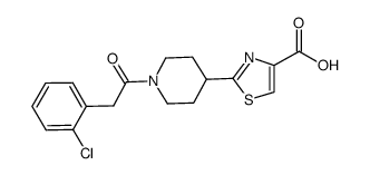 2-{1-[2-(2-Chloro-phenyl)-acetyl]-piperidin-4-yl)-thiazole-4-carboxylic acid结构式