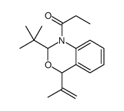 1-(2-tert-butyl-4-prop-1-en-2-yl-2,4-dihydro-3,1-benzoxazin-1-yl)propan-1-one结构式