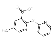 Pyrimidine,2-[(5-methyl-3-nitro-2-pyridinyl)thio]-结构式