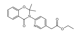 ethyl 2-(6-(2,2-dimethyl-4-oxo-2H-benzo[e][1,3]oxazin-3(4H)-yl)pyridin-3-yl)acetate结构式