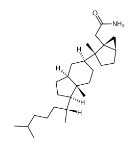 2-((1R,2R,5R)-2-methyl-2-((1R,3aS,5S,7aS)-7a-methyl-1-((R)-6-methylheptan-2-yl)octahydro-1H-inden-5-yl)bicyclo[3.1.0]hexan-1-yl)acetamide结构式