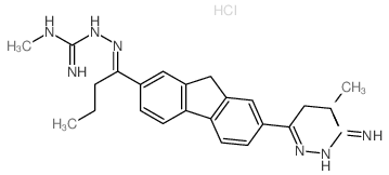 Hydrazinecarboximidamide,2,2'-(9H-fluorene-2,7-diyldibutylidyne)bis[N-methyl-, dihydrochloride (9CI)结构式