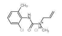 (2-chloro-6-methyl-phenyl)carbamoylmethyl-prop-2-enyl-azanium chloride structure