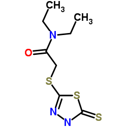 N,N-diethyl-2-[(5-mercapto-1,3,4-thiadiazol-2-yl)thio]acetamide structure