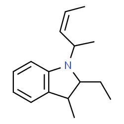1H-Indole,2-ethyl-2,3-dihydro-3-methyl-1-(1-methyl-2-butenyl)-(9CI) Structure