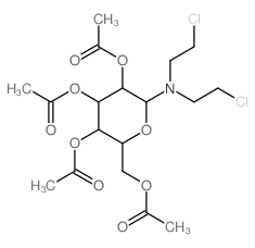 L-Glucopyranosylamine, N,N-bis(2-chloroethyl)-, 2,3,4,6-tetraacetate structure