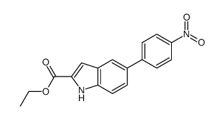 ethyl 5-(4-nitrophenyl)-1H-indole-2-carboxylate结构式