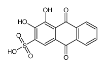 3,4-dihydroxy-9,10-dioxo-9,10-dihydroanthracene-2-sulfonic acid结构式