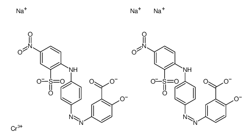 trisodium bis[2-hydroxy-5-[[4-[(4-nitro-2-sulphophenyl)amino]phenyl]azo]benzoato(3-)-O1,O2]chromate(3-) picture
