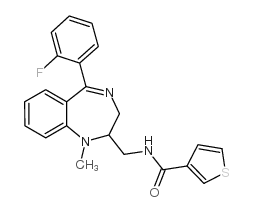 N-[[5-(2-fluorophenyl)-2,3-dihydro-1-methyl-1H-1,4-benzodiazepin-2-yl]methyl]thiophene-3-carboxamide结构式