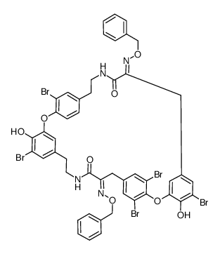 (8E,14E)-8,14-bis((benzyloxy)imino)-15,32,105,122,126-pentabromo-16,104-dihydroxy-2,11-dioxa-6,16-diaza-1,10(1,3),3,12(1,4)-tetrabenzenacyclooctadecaphane-7,15-dione Structure