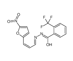 N-[(E)-[(E)-3-(5-nitrofuran-2-yl)prop-2-enylidene]amino]-2-(trifluoromethyl)benzamide结构式