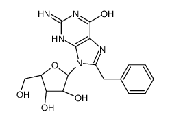 2-amino-8-benzyl-9-[(2R,3R,4S,5R)-3,4-dihydroxy-5-(hydroxymethyl)oxolan-2-yl]-3H-purin-6-one Structure