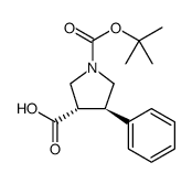 (3S,4R)-1-(TERT-BUTOXYCARBONYL)-4-PHENYLPYRROLIDINE-3-CARBOXYLIC ACID Structure