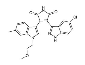 3-(5-chloro-1H-indazol-3-yl)-4-[1-(2-methoxy-ethyl)-6-methyl-1H-indol-3-yl]-pyrrole-2,5-dione结构式