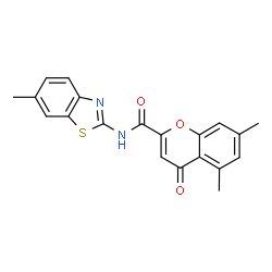 5,7-Dimethyl-N-(6-methyl-1,3-benzothiazol-2-yl)-4-oxo-4H-chromene-2-carboxamide结构式