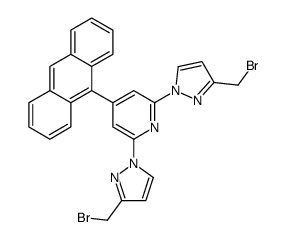 4-anthracen-9-yl-2,6-bis[3-(bromomethyl)pyrazol-1-yl]pyridine结构式