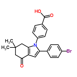 4-[2-(4-Bromophenyl)-6,6-dimethyl-4-oxo-4,5,6,7-tetrahydro-1H-indol-1-yl]benzoic acid Structure