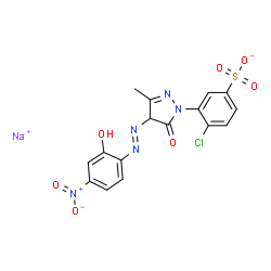 sodium 4-chloro-3-[4,5-dihydro-4-[(2-hydroxy-4-nitrophenyl)azo]-3-methyl-5-oxo-1H-pyrazol-1-yl]benzenesulphonate结构式