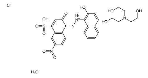 2-[bis(2-hydroxyethyl)amino]ethanol,chromium,hydron,(4Z)-4-[(2-hydroxynaphthalen-1-yl)hydrazinylidene]-7-nitro-3-oxonaphthalene-1-sulfonic acid,hydrate结构式