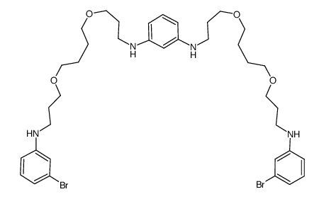 N1,N3-bis(3-{4-[3-(3-bromophenylamino)propoxy]butoxy}propyl)benzene-1,3-diamine结构式