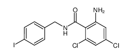 2-amino-4,6-dichloro-N-(4-iodo-benzyl)-benzamide结构式
