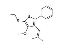 2-(Ethylthio)-3-methoxy-4-(2-methyl-1-propenyl)-5-phenylthiophen结构式