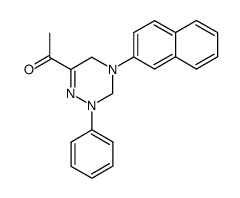 1-(4-naphthalen-2-yl-2-phenyl-2,3,4,5-tetrahydro-[1,2,4]triazin-6-yl)-ethanone结构式
