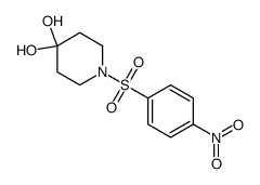 1-(4-nitrobenzenesulfonyl)piperidine-4,4-diol结构式