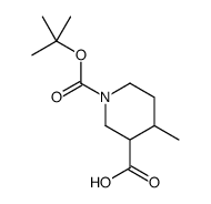 1-(叔丁氧基羰基)-4-甲基哌啶-3-羧酸结构式