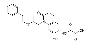 2-hydroxy-2-oxoacetate,1-(7-hydroxy-2-oxo-3,4-dihydroquinolin-1-yl)propan-2-yl-methyl-(2-phenylethyl)azanium结构式
