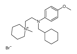 N-(cyclohexylmethyl)-4-methoxy-N-[2-(1-methylpiperidin-1-ium-1-yl)ethyl]aniline,bromide Structure