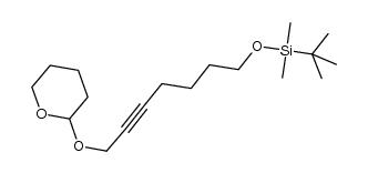 tert-butyldimethyl((7-((tetrahydro-2H-pyran-2-yl)oxy)hept-5-yn-1-yl)oxy)silane结构式