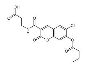 N-{[7-(Butyryloxy)-6-chloro-2-oxo-2H-chromen-3-yl]carbonyl}-β-ala nine Structure