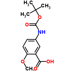 5-((叔丁氧基羰基)氨基)-2-甲氧基苯甲酸结构式