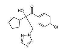 1-(4-chlorophenyl)-2-cyclopentyl-2-hydroxy-3-(1,2,4-triazol-1-yl)propan-1-one结构式