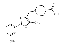 1-{[5-methyl-2-(3-methylphenyl)-1,3-oxazol-4-yl]methyl}piperidine-4-carboxylic acid Structure